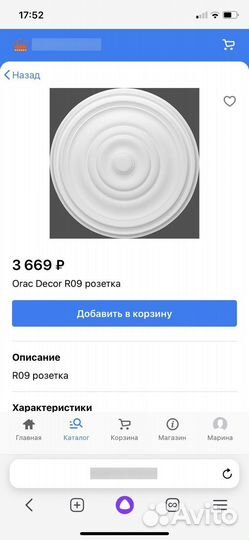 Декоративная Розетка orag интерьерная R9