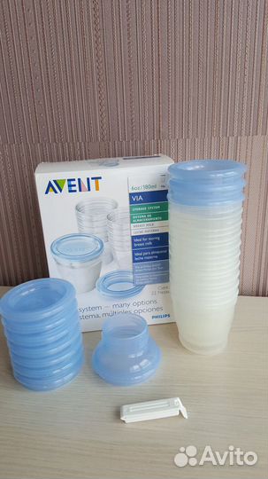 Молокоотсос avent +система хранения+соски 3 шт