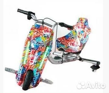 Электроскутер Drift-Trike Оранжевый граффити