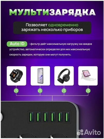 Сетевой фильтр с USB розетками