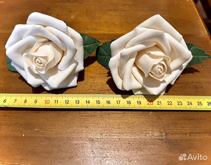 Резики (банты) для волос цветы розы ручной работы