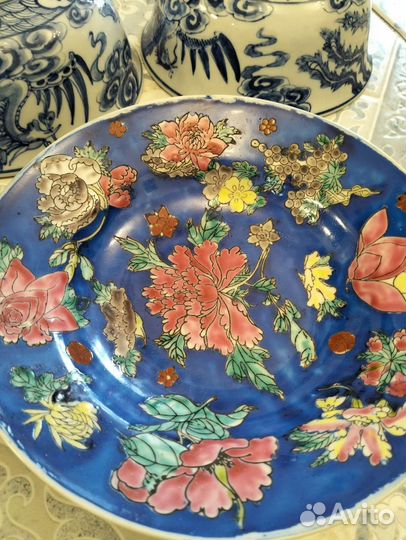 Чайник и тарелки старый Китай, Вьетнам