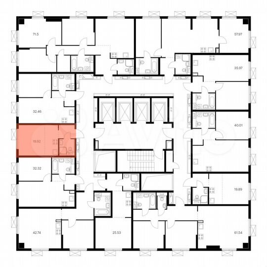 Квартира-студия, 19,9 м², 28/33 эт.