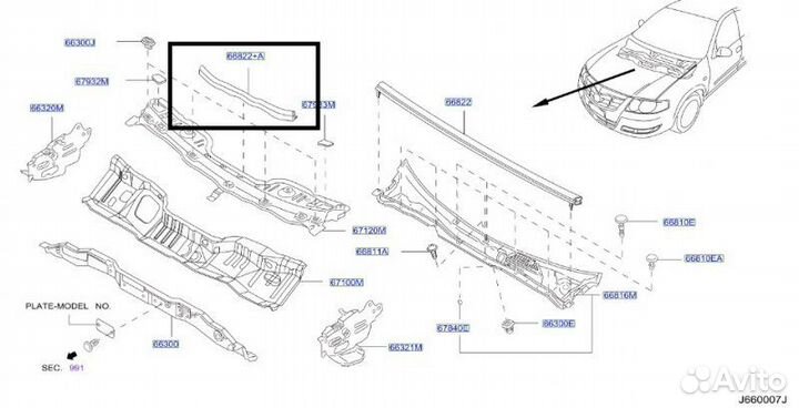 Уплотнительная резинка Nissan Almera Classic QG16