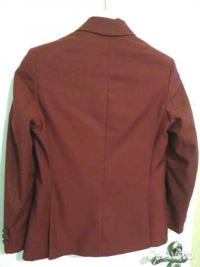 Школьный пиджак, бордовый, шерсть