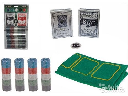 Покерный набор 200 фишек + 2 колоды на блистере