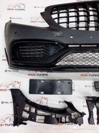 Бампер C63 Edition 1 с решеткой W205 13-18 Black