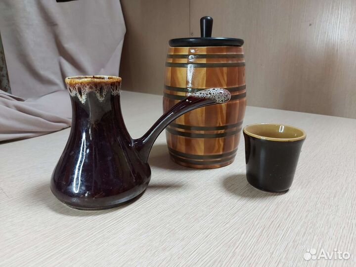 Кувшин Бочонок Стаканы керамика 5шт СССР