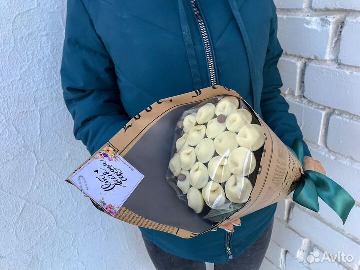 Шоколадные пельмени, съедобные мужские букеты