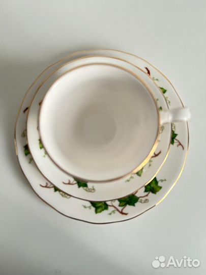 Кофейная чашка трио костяной фарфор винтаж Англия