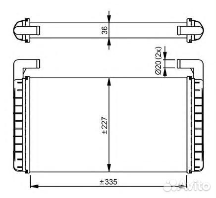 NRF 54299 радиатор отопителя 335x227x36 Renaul