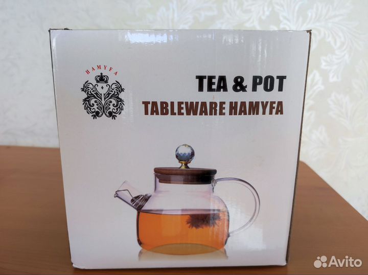 Чайник заварочный новый стеклянный