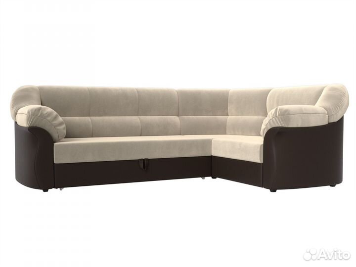 Диван угловой Карнелла правый угол, Микровельвет