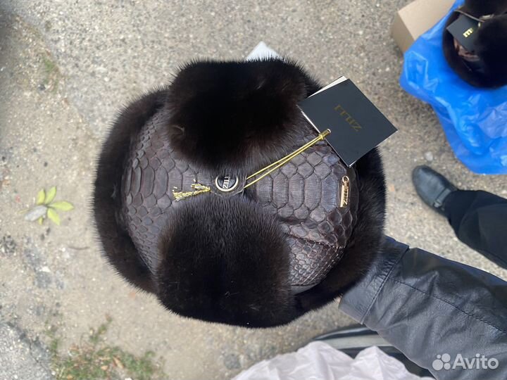 Шапки zilli ушанки с питоном с крокодилом