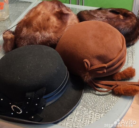 Женские шляпы, шапки из норки