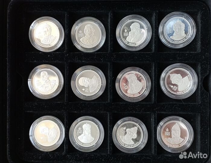 Медали, Правители России, 12 штук, серебро