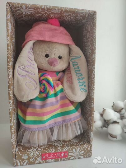 Игрушка с вышивкой зайка ми