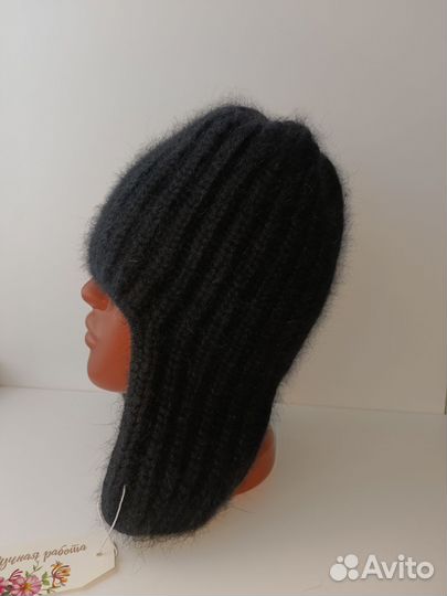 Шапка ушанка женская из пуха норки