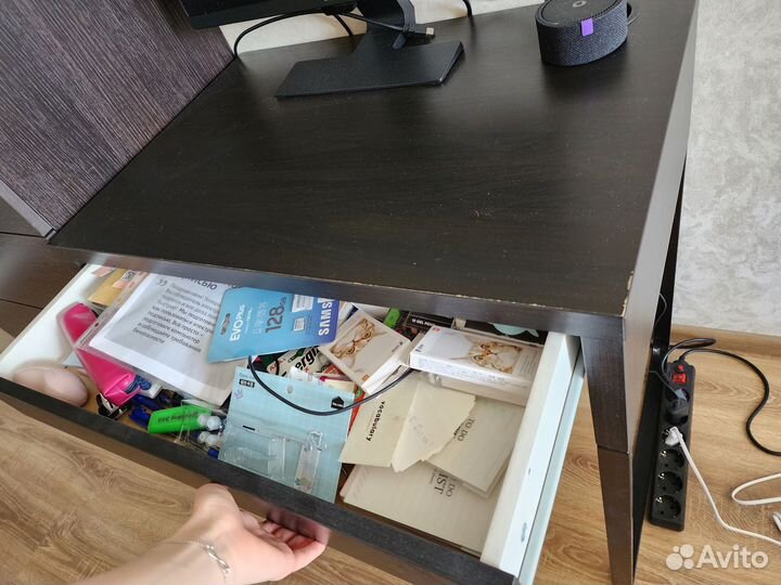 Письменный стол, черно-коричневый 73x50 см