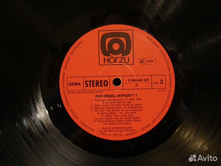 Klaus Wunderlich–Pop-Orgel-Hitparty 1-Germany 1981