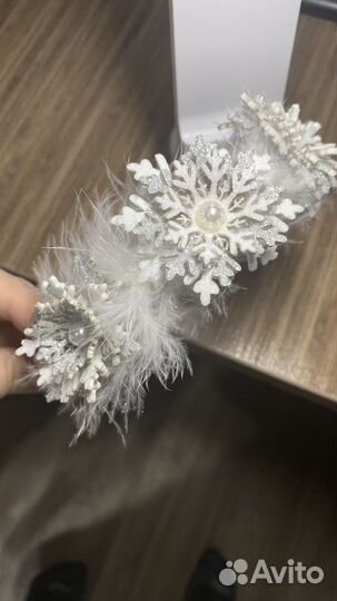 Ободок снежинка для девочки