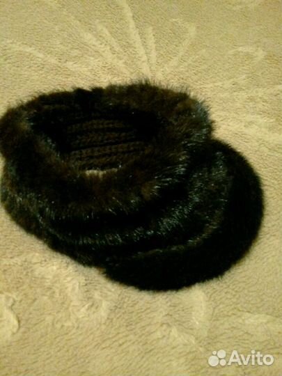 Головной убор, вязаная норка