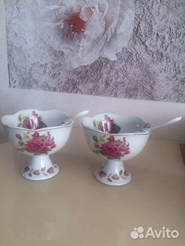 Конфетница, креманка с ложечкой,новая