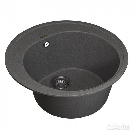 Кухонная мойка кварцевая круглая, серая