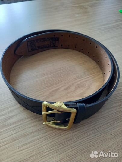 Ремень широкий черный кожаный