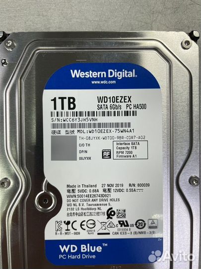 WD Caviar Blue, 1Tb, HDD, SATA III, 3.5