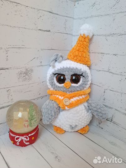 Вязаная игрушка ручной работы сова