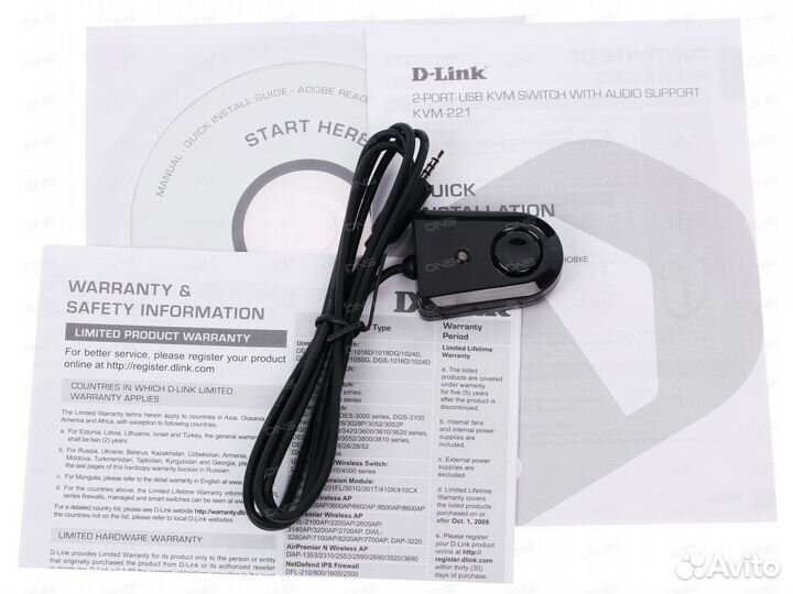 KVM переключатель D-Link KVM-221/RU