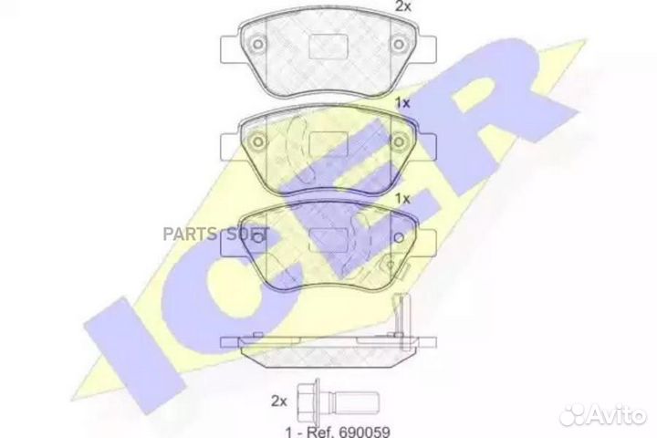 Icer 181810 181810 колодки дисковые передние\ Opel