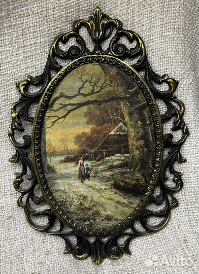 Настенное панно. Шелкография латунь СССР