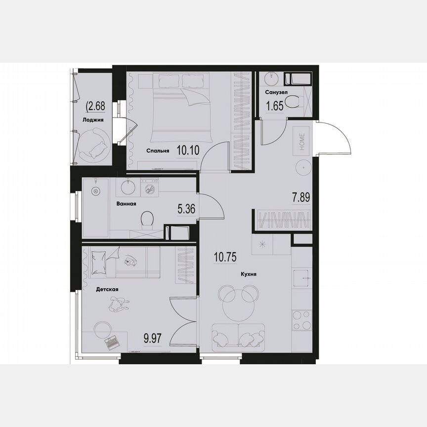 2-к. квартира, 47,1 м², 9/12 эт.