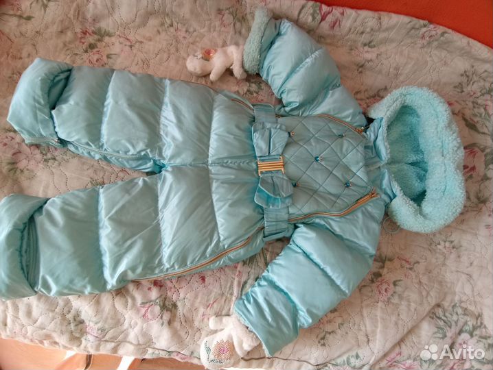Зимний комбинезон для девочки 74 80