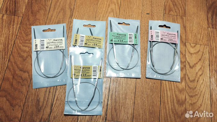 Спицы для вязания gamma 40,60,80 и 100 см