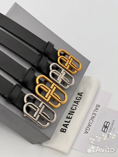 Ремень кожаный натуральная кожа balenciaga люкс
