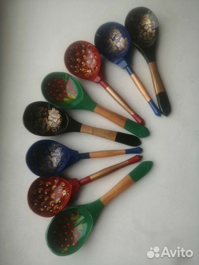 Ложки деревянные хохлома, ручной работы