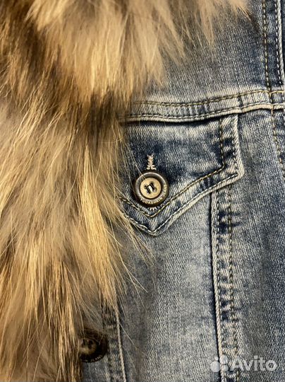 Джинсовая куртка с мехом valentin yudashkin