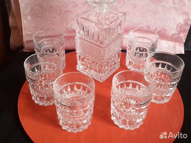 Набор хрустальный для коньяка виски.чехословакия