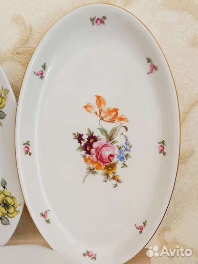 Блюдо фарфор Дулево и Богемия