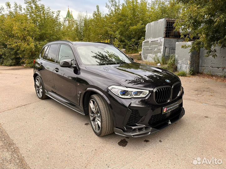 Карбоновый сплиттер BMW X5m F95, LD стиль