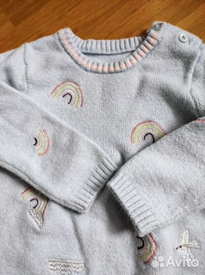 Теплое платье nutmeg 6-9 месяцев