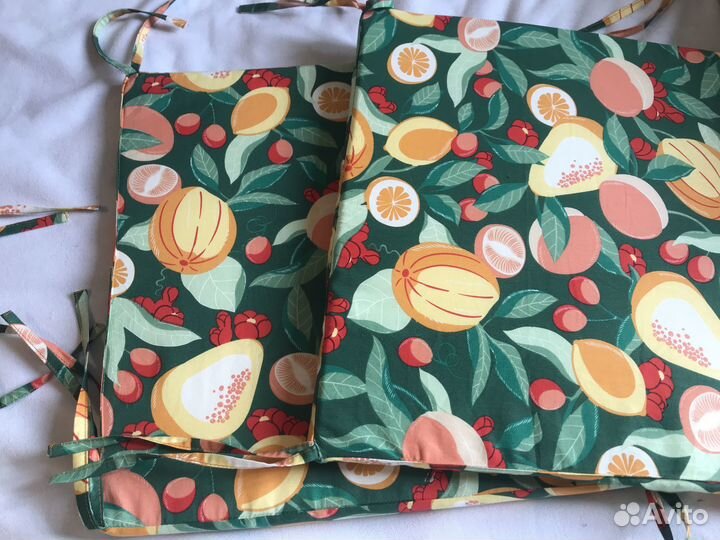 Комплект подушки-сидушки с завязками на стул