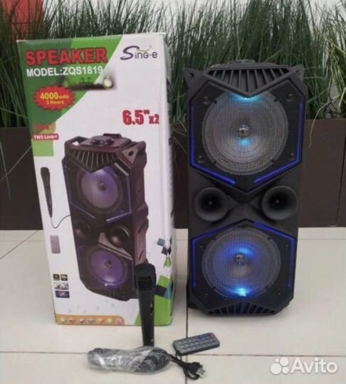 Блютуз колонка большая с микрофоном