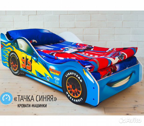Детская кровать машинка с матрасом