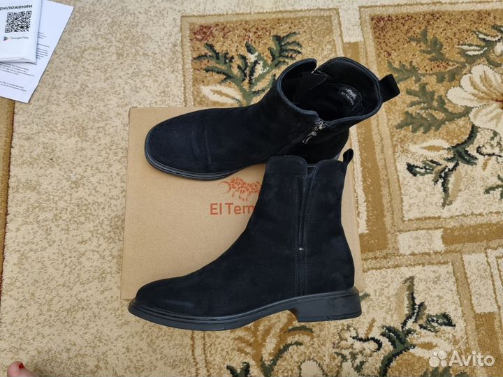 Ботинки демисезонные 40 El tempo замша ботильоны
