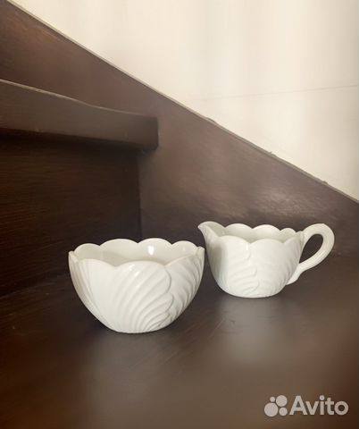 Молочник и сахарница молочное стекло
