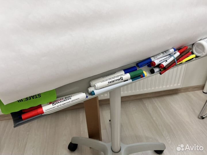 Флипчарт на колесах, мангнитно-маркерная доска